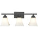 None 3 Light 23.25 inch Matte Black Bathroom Vanity Light Wall Light